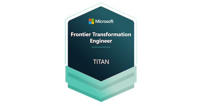 Microsoft Frontier Transformation Engineer – TITAN: Jannik Reinhard’s badge.
