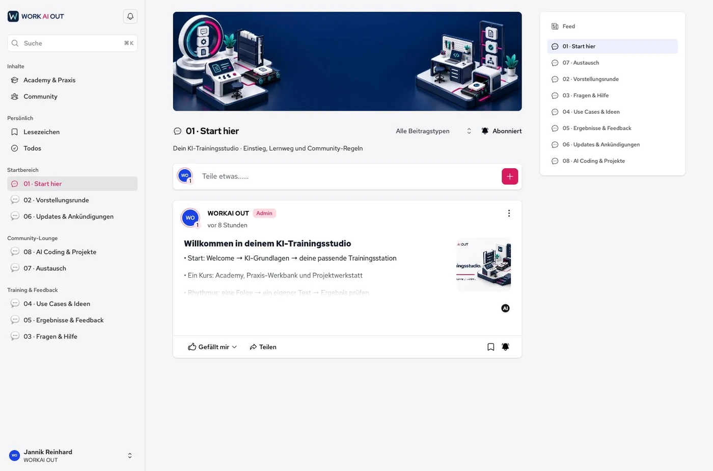 Real Memberspot community with a welcome area, questions and help, use cases, results and feedback.
